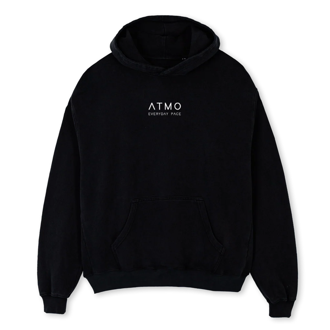 ATMOHO Black Oversized Hoodie.