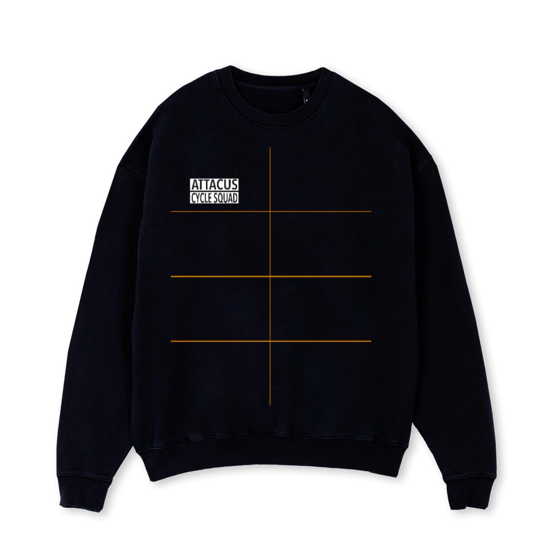 ATTACUSCCJUMPER Black Oversized Crewneck Sweater.