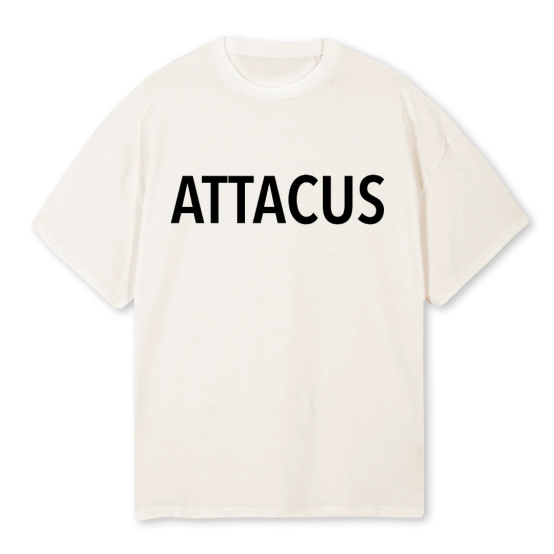 ATTACUSOVERSIZED Vintage White Oversized Tee.