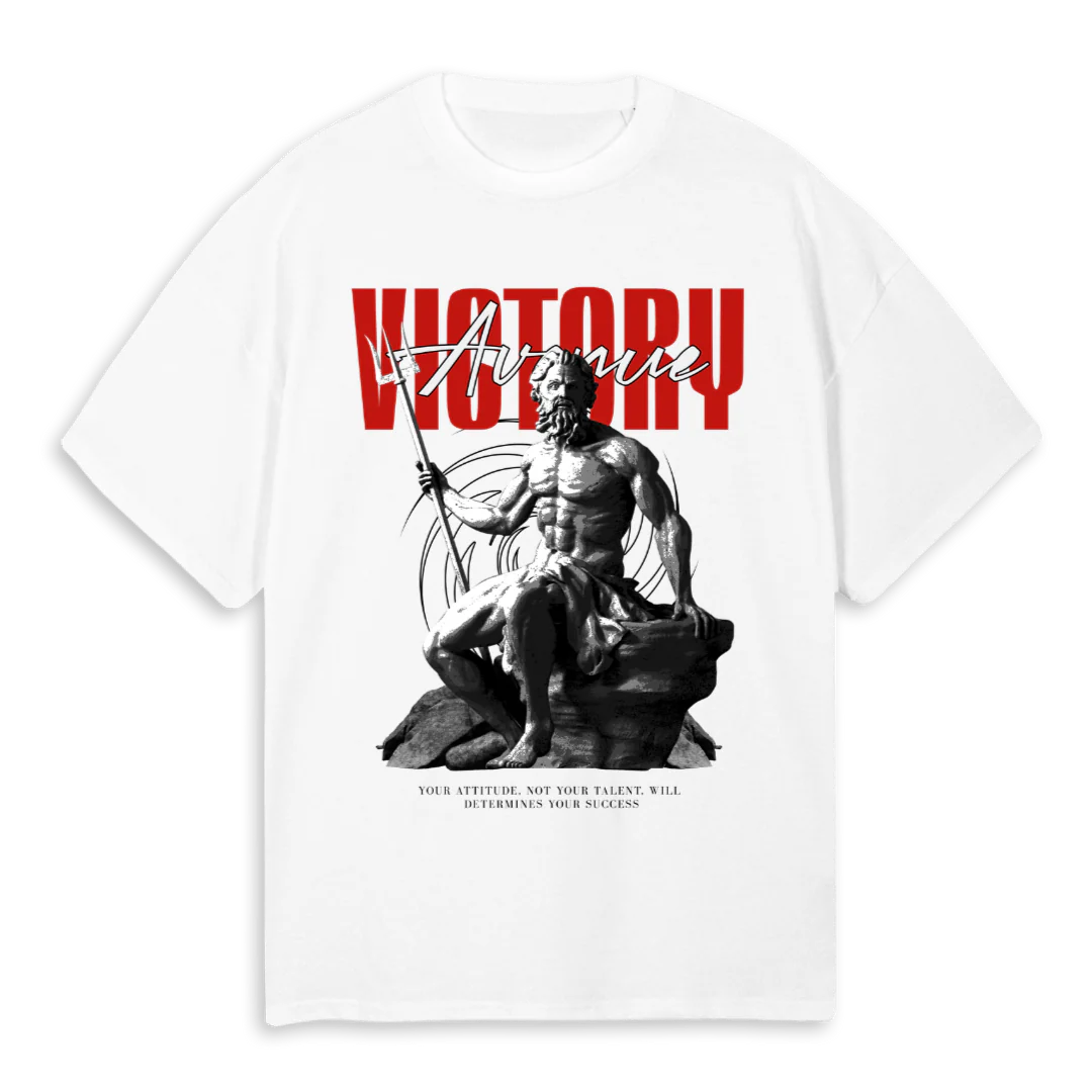 ATTITUDE SUCCESS VA White Oversized Tee.