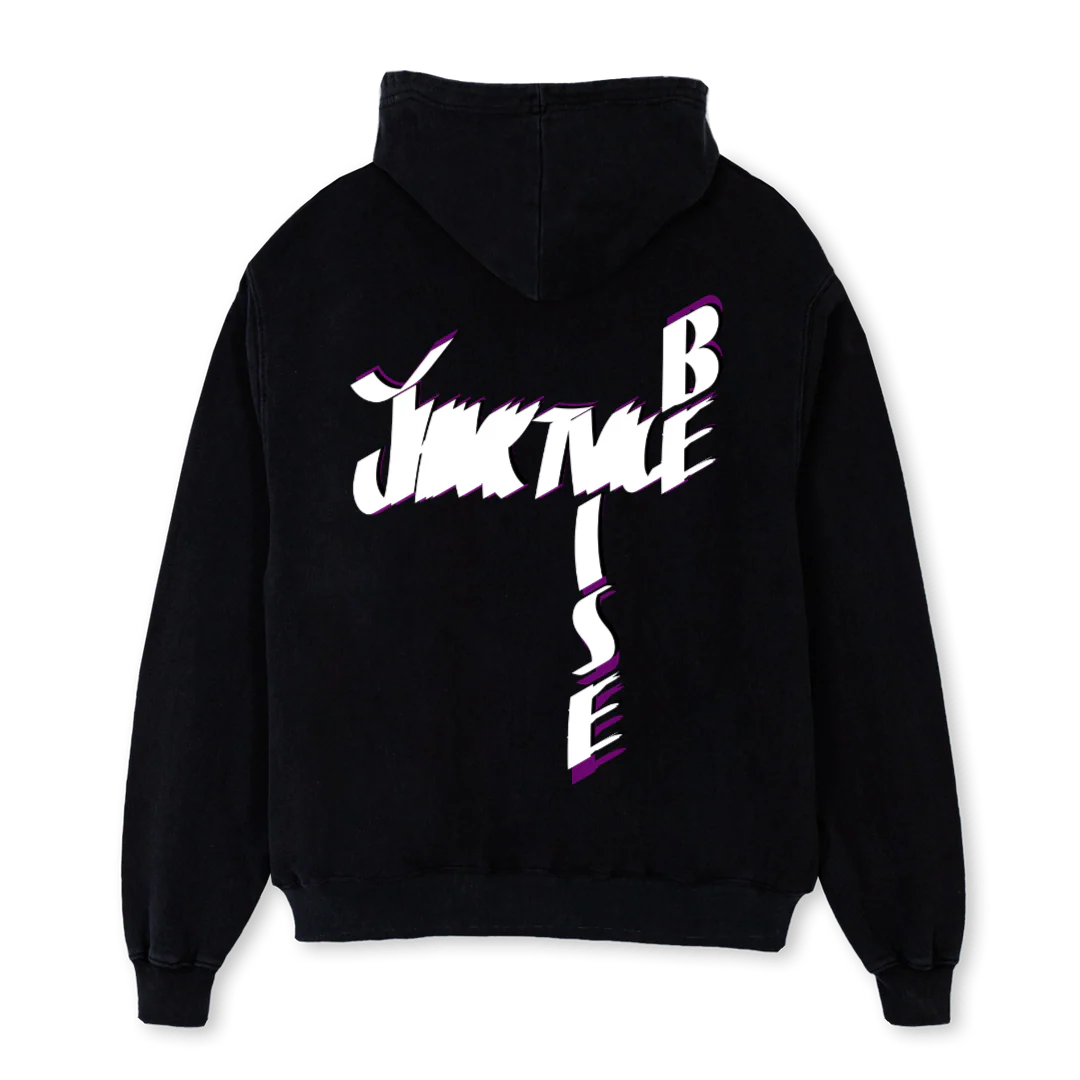 AUBNOS  Black Oversized Zipped Hoodie. - Image 2