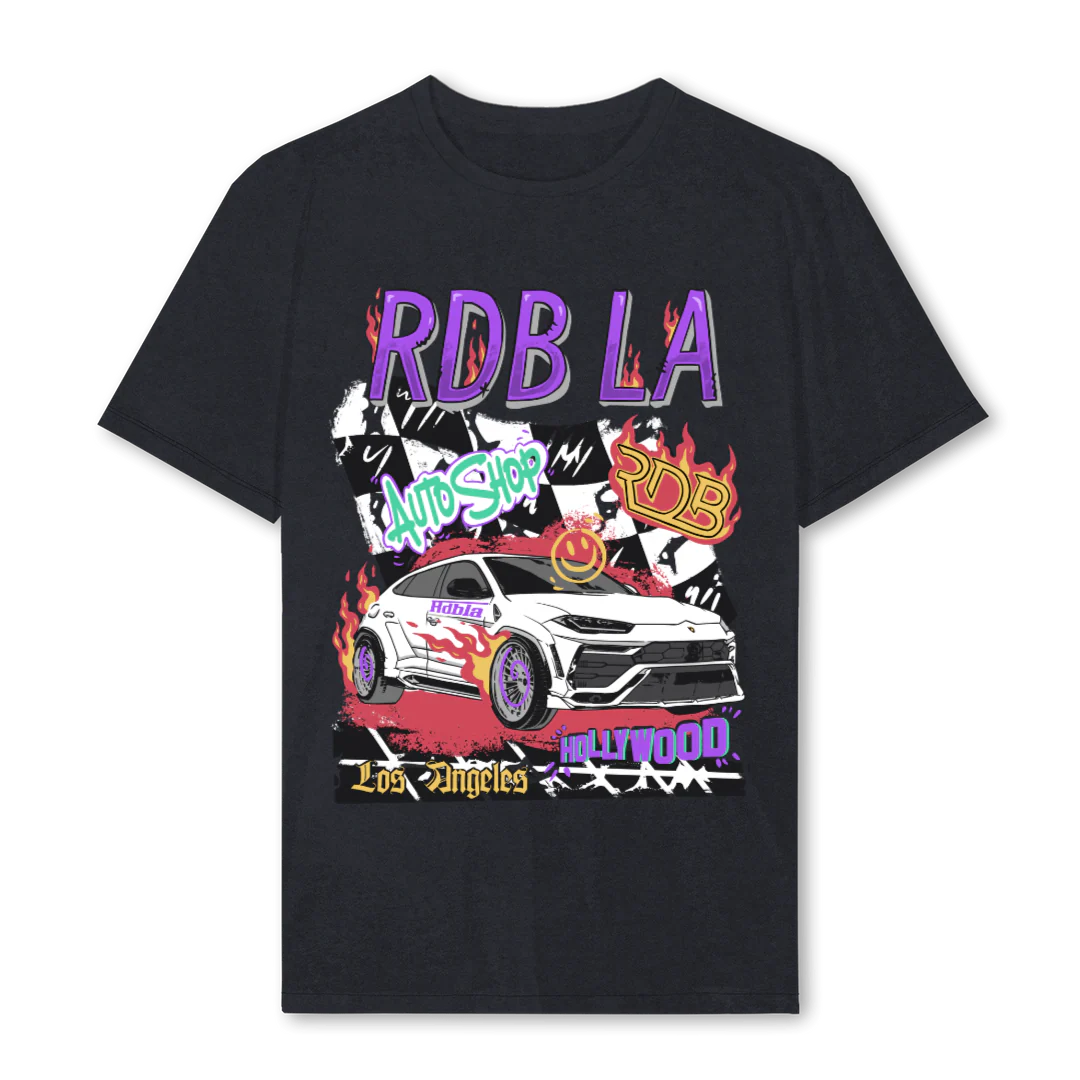 AUTOSHOPLA Vintage Black Regular Tee.