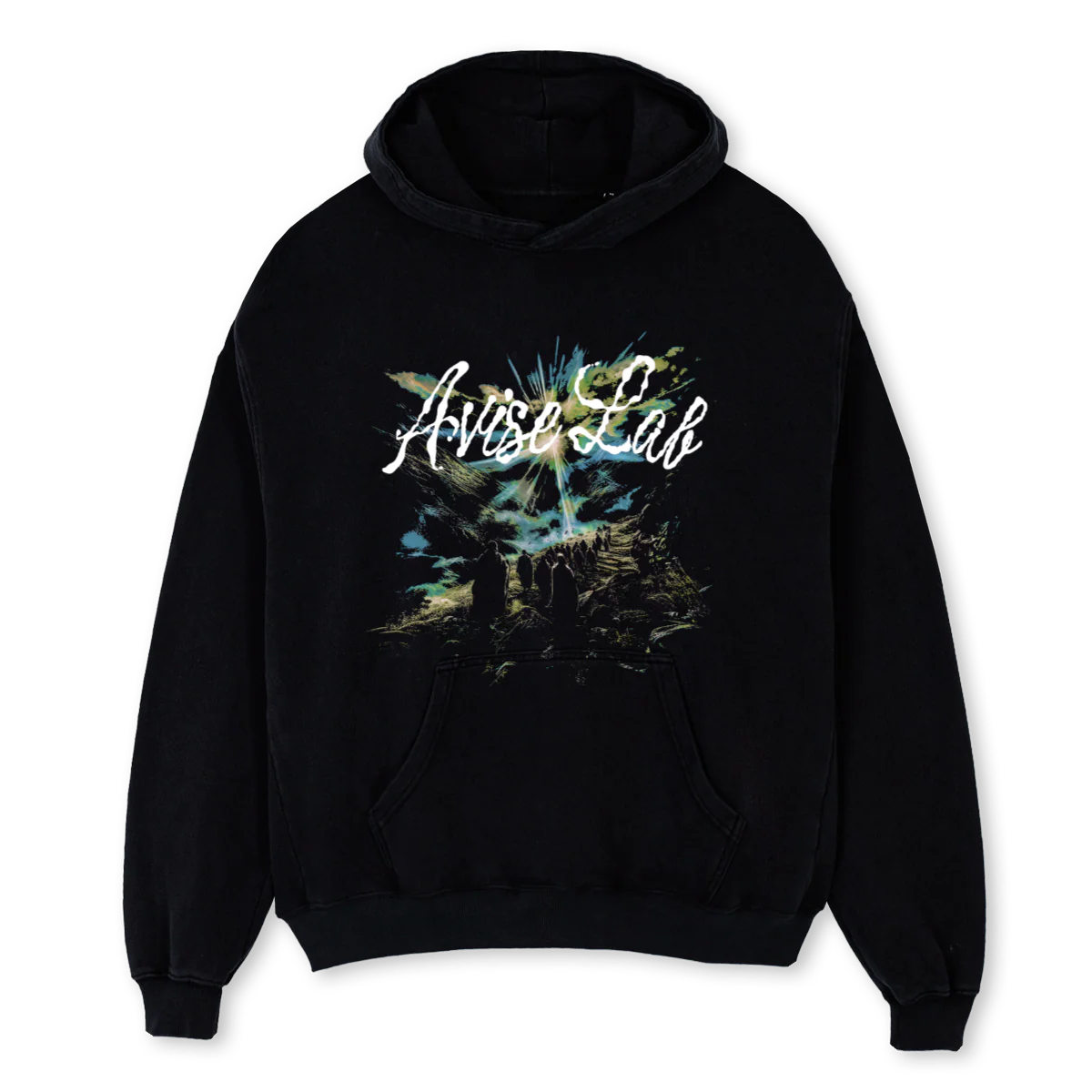 AVISE ARTCHIVE  Black Oversized Hoodie.