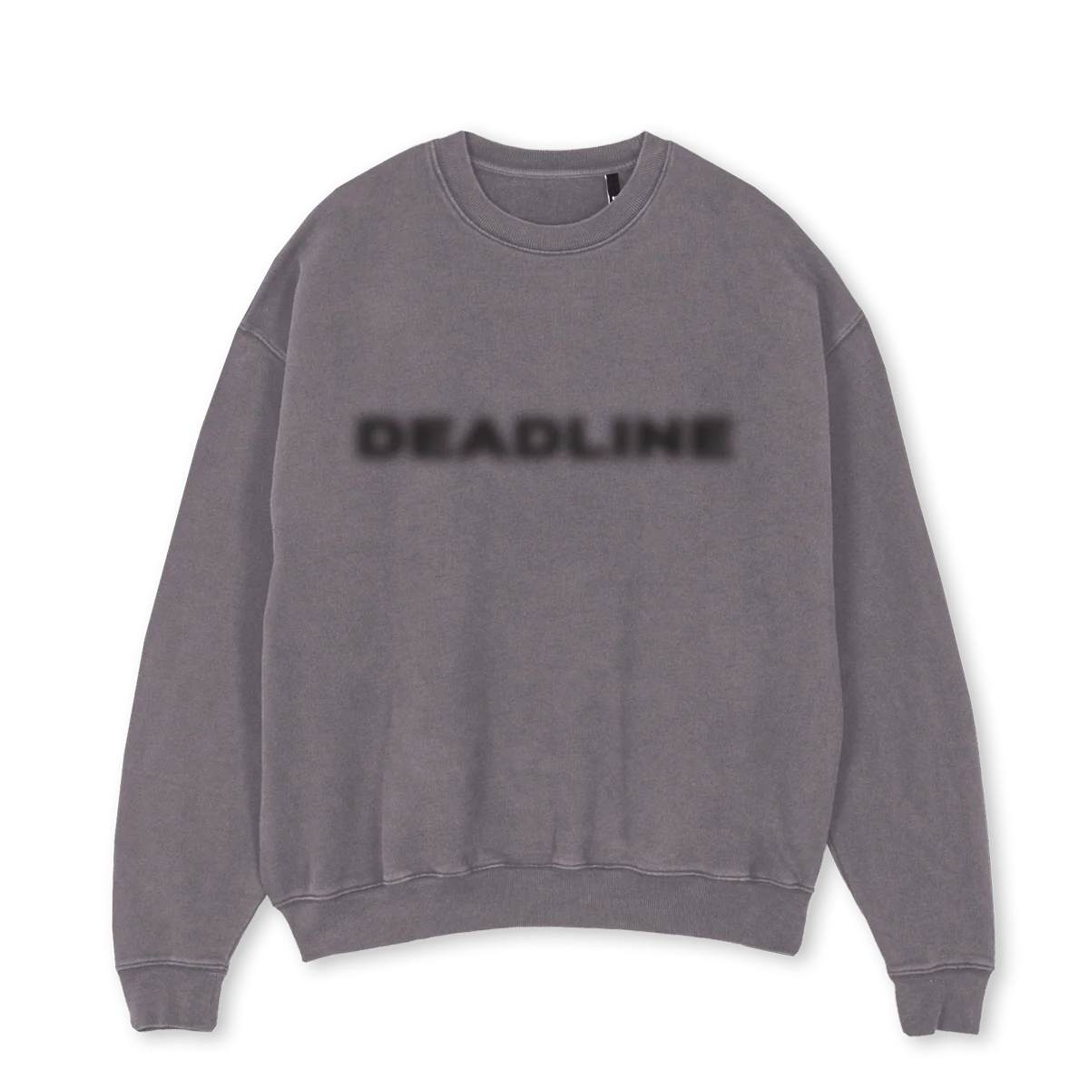 AVOIDDEADLINE Pigment Grey Oversized Crewneck Sweater.