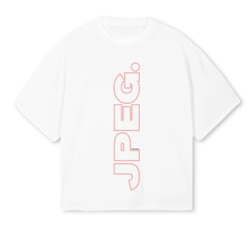 AVOIDJPEG White Oversized Boxy Tee.