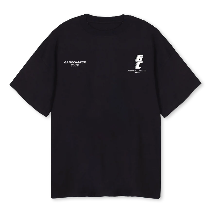 AWGAMECHANGR Black Oversized Tee.