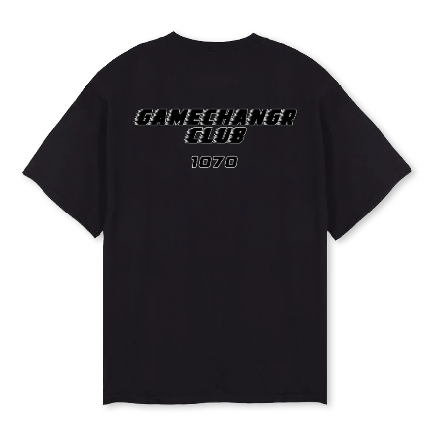 AWGAMECHANGR Black Oversized Tee. - Image 2