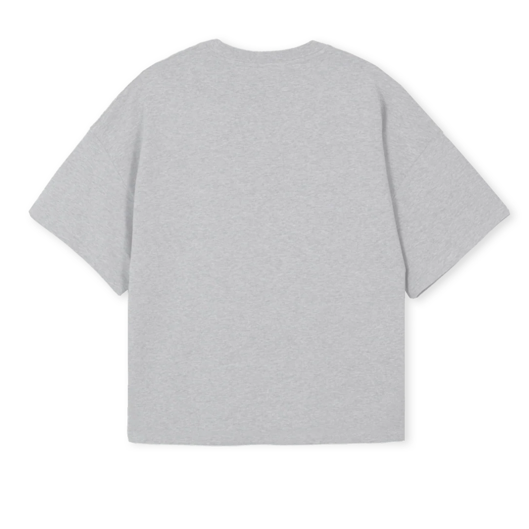 AWO Light Grey Marl Oversized Boxy Tee. - Image 2