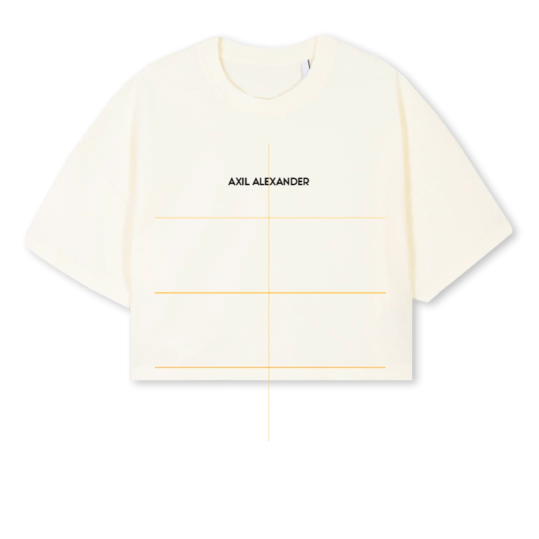 AXILTWO Cream Cropped Oversized Tee.