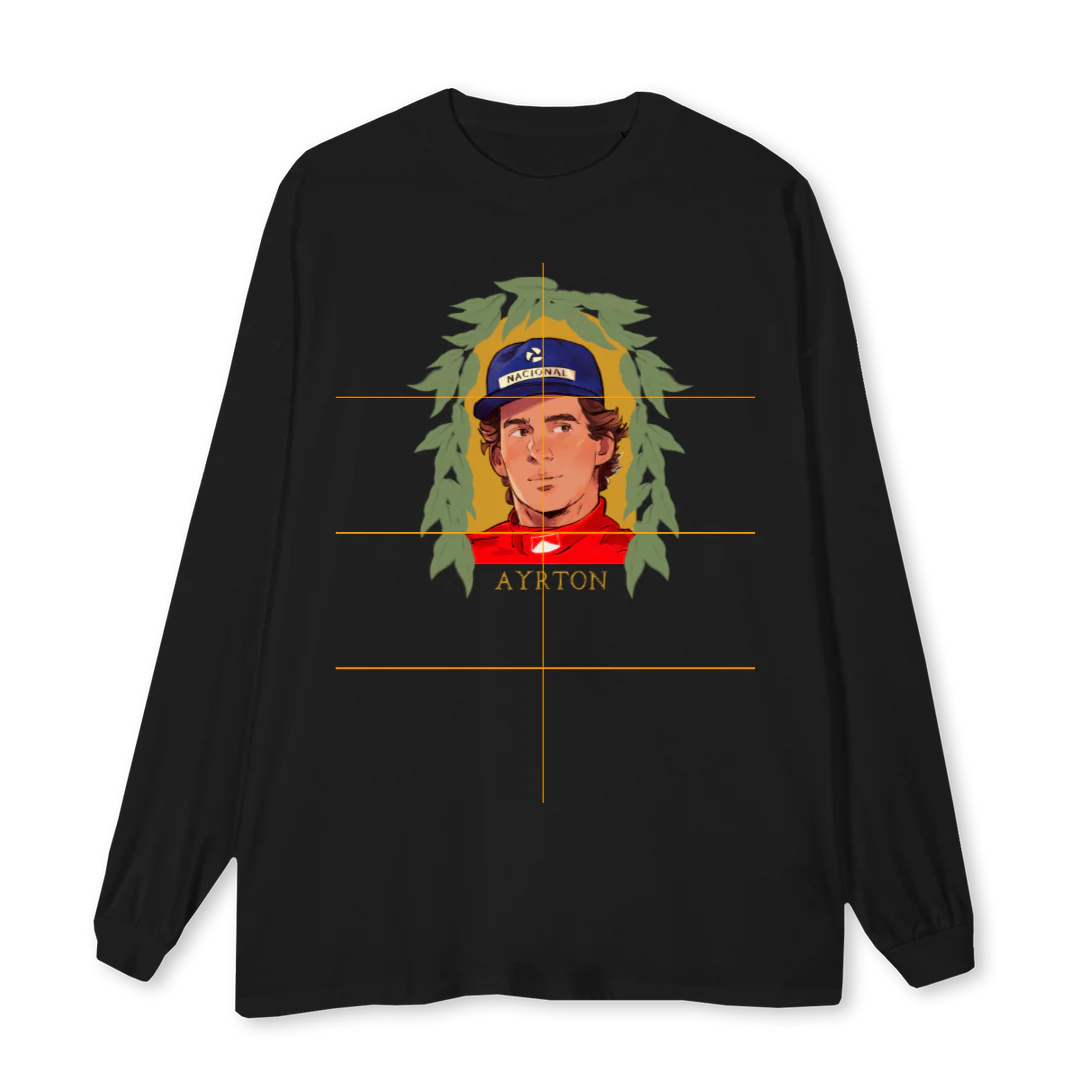 AYRTONCREWNECKBLACK Black Oversized LS Tee.