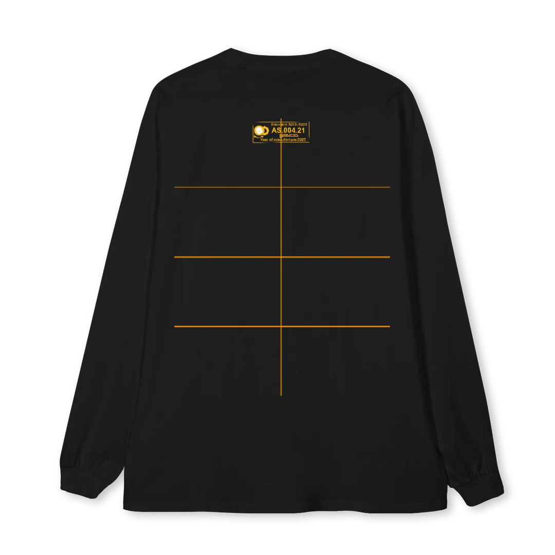 AYRTONCREWNECKBLACK Black Oversized LS Tee. - Image 2