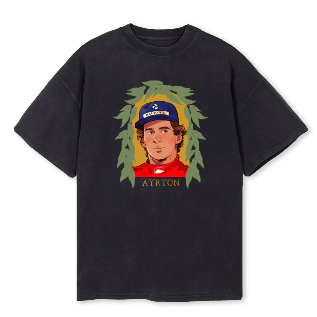 AYRTONTEEVB Vintage Black Oversized Tee.
