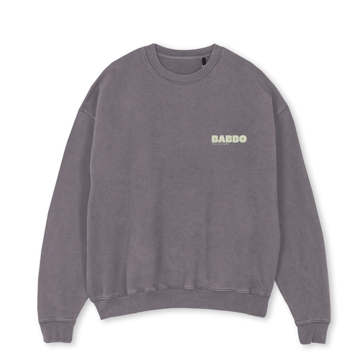 BABBO OC Pigment Grey Oversized Crewneck Sweater.
