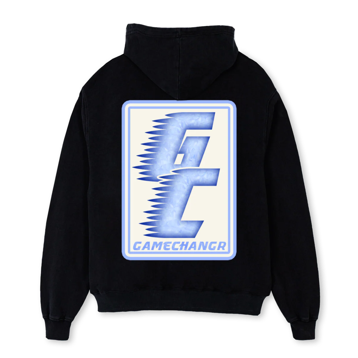 BABYBLUEGCCLUB Black Oversized Zipped Hoodie. - Image 2