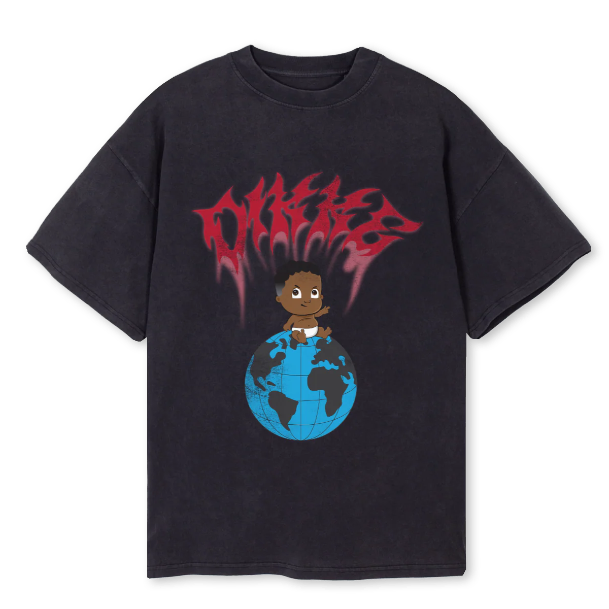 BABYL Vintage Black Oversized Tee.