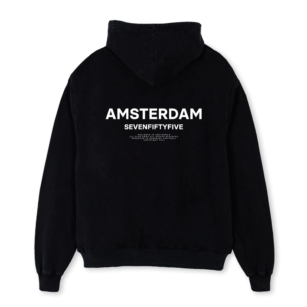 BACK TEXT Black Oversized Hoodie. - Image 2