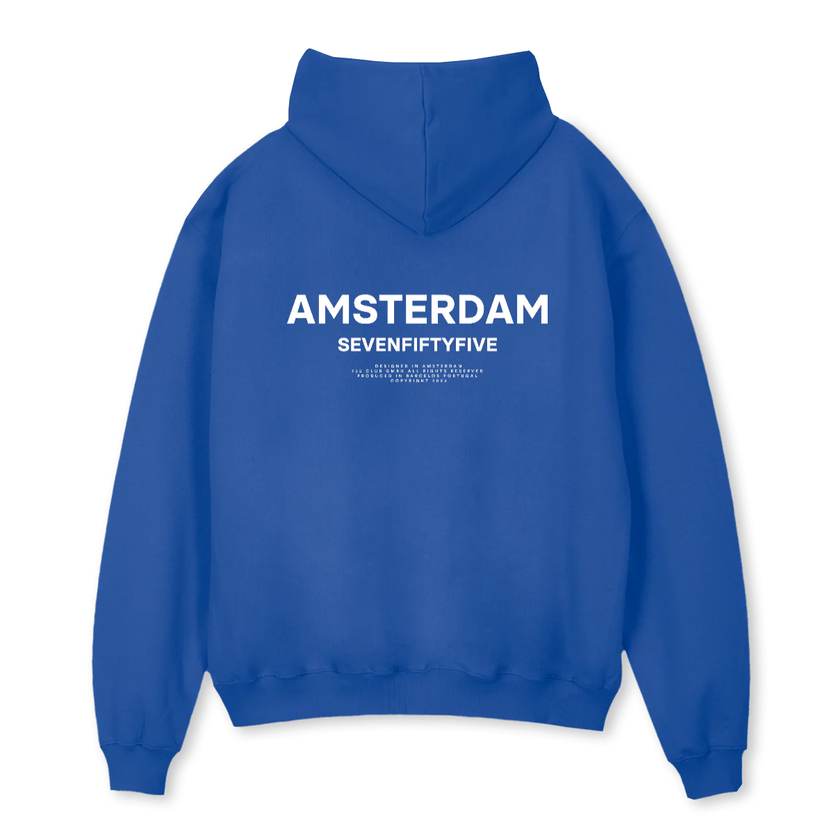 BACK TEXT Cobalt Blue Oversized Hoodie. - Image 2