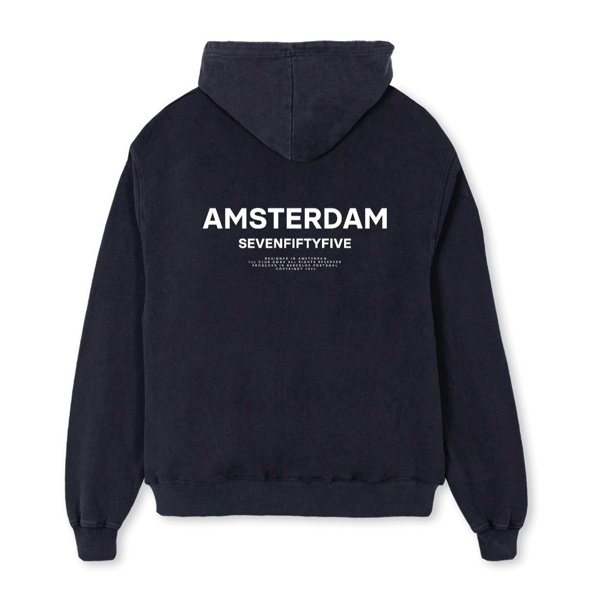 BACK TEXT Vintage Black Oversized Hoodie. - Image 2