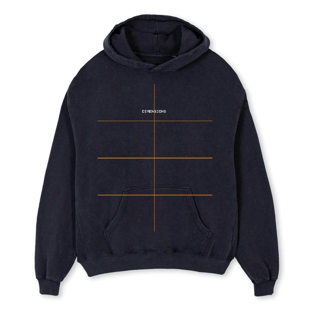 BACKSTAGE Vintage Black Oversized Hoodie.