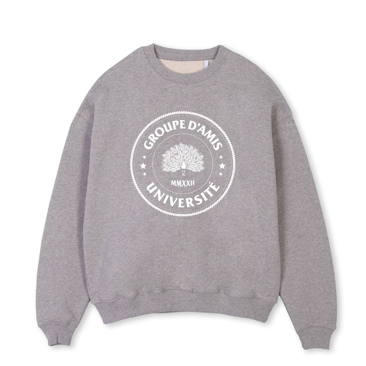 BADGE Grey Marl Oversized Crewneck Sweater.