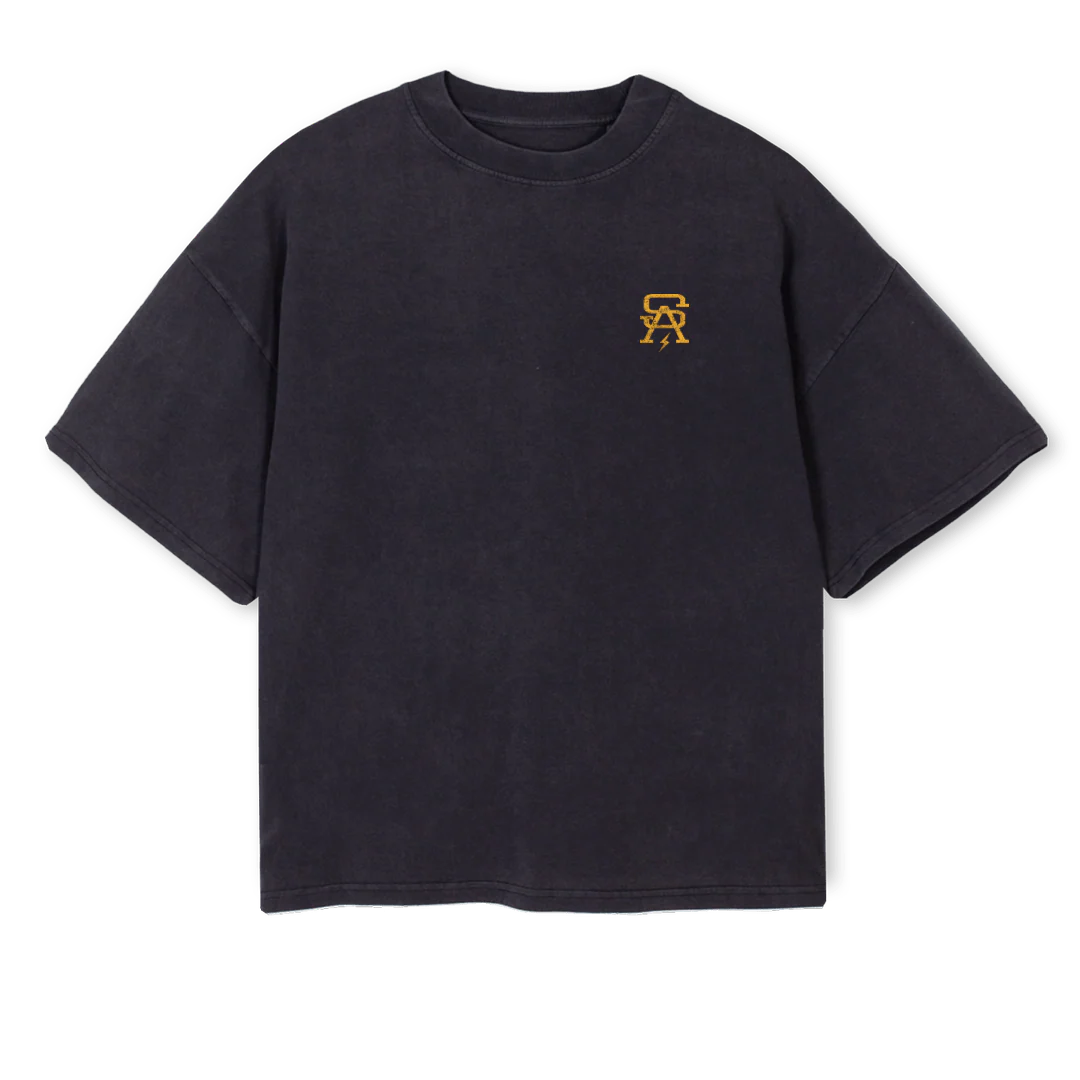 BADINFLUENCELV Vintage Black Oversized Boxy Tee.