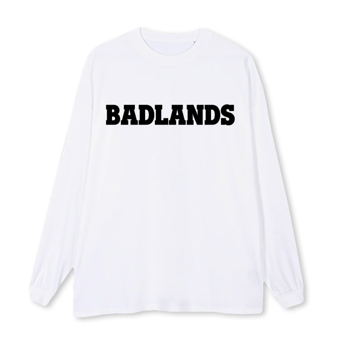 BADLANDSJIL White Oversized LS Tee.