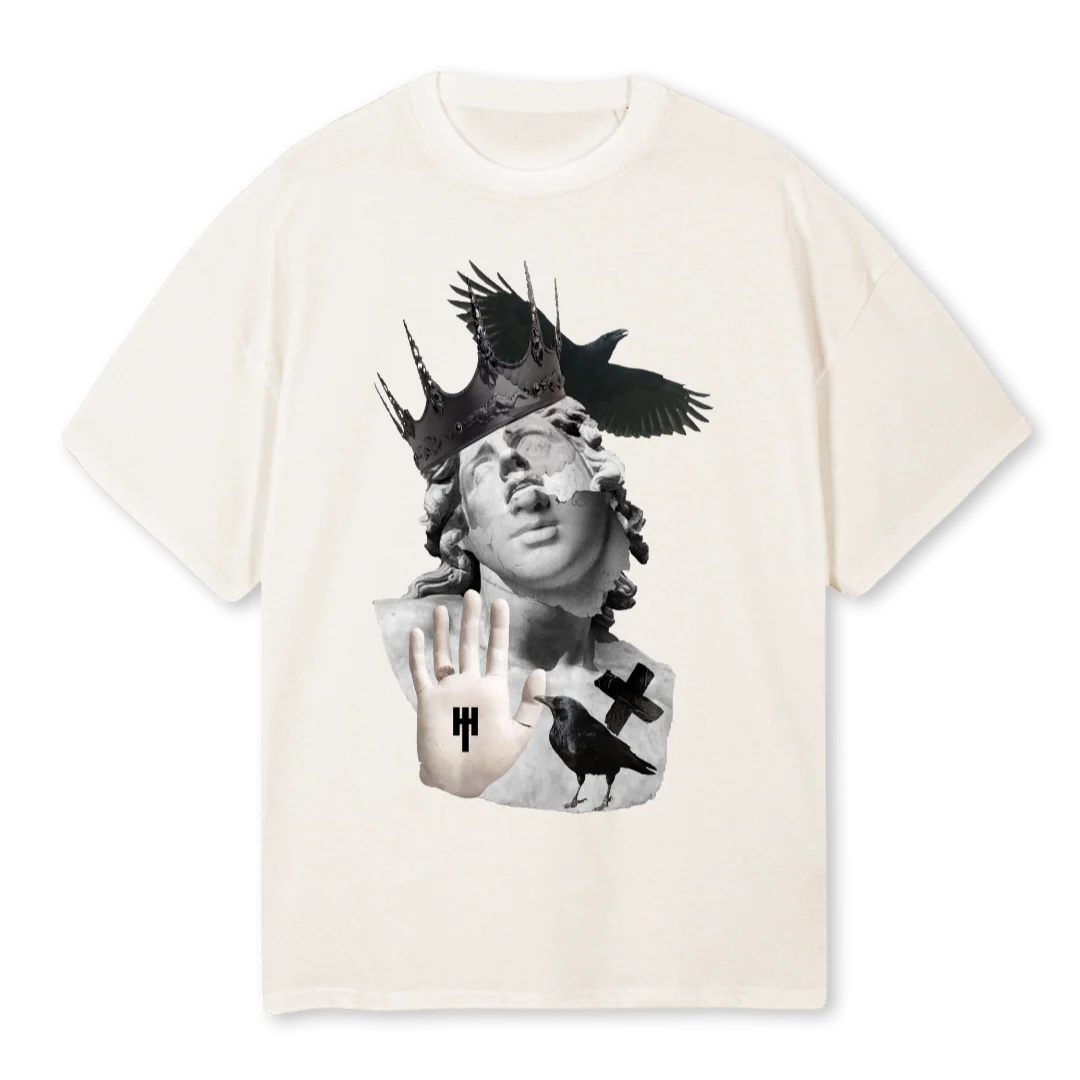 BALCKFATE Vintage White Oversized Tee.