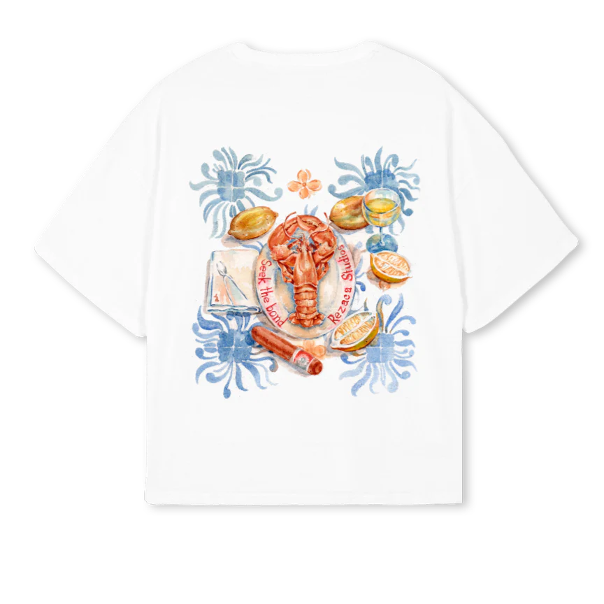 LOBSTERFINAL_W White Oversized Boxy Tee - Image 2