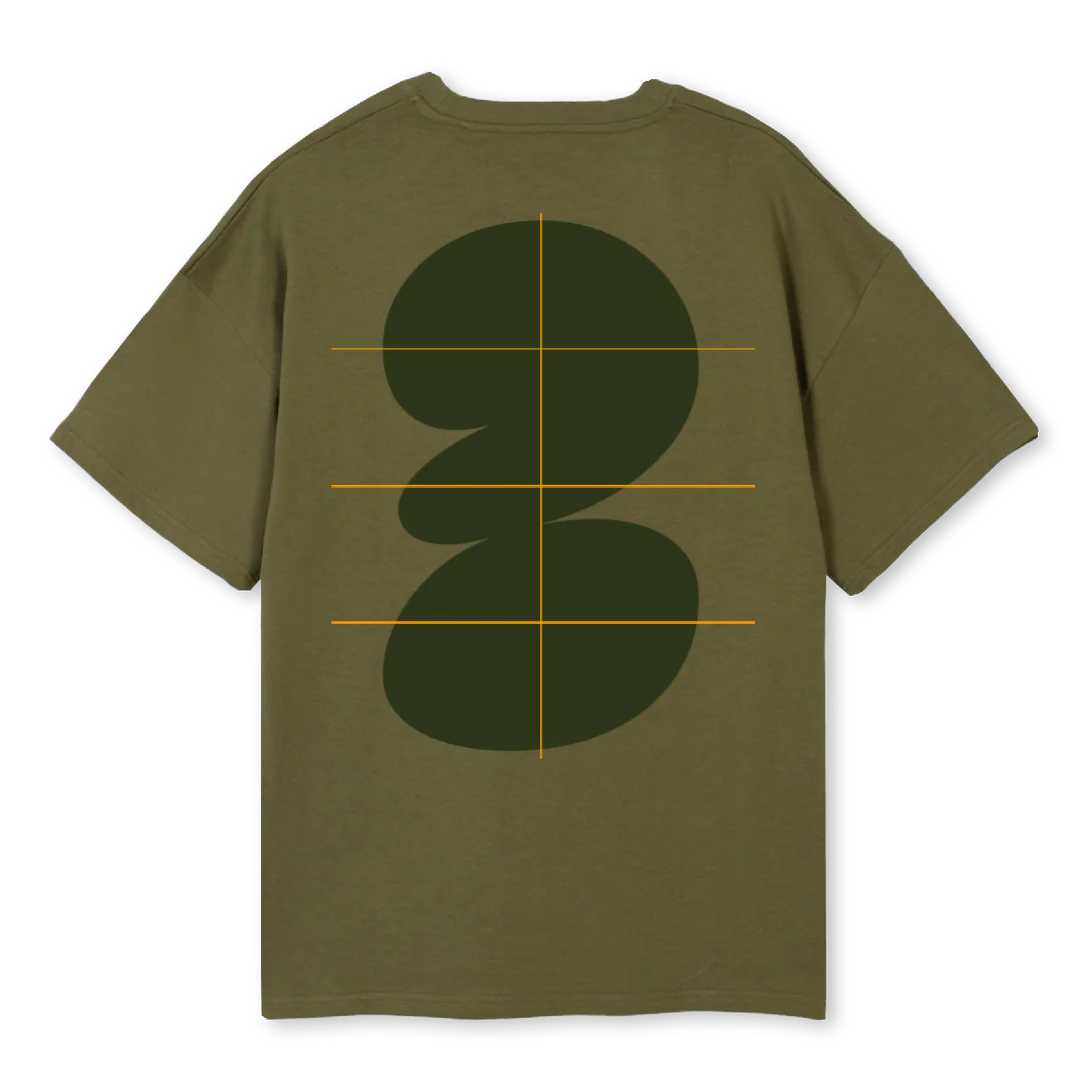 BALLOON ON TONE GRN Kaki Oversized Tee. - Image 2