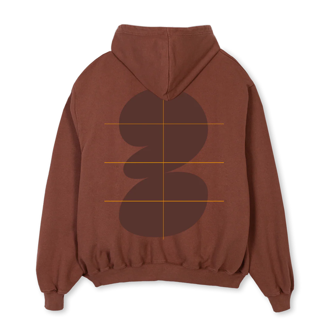 BALLOON TONO ZIP HOO Vintage Brown Oversized Zipped Hoodie. - Image 2