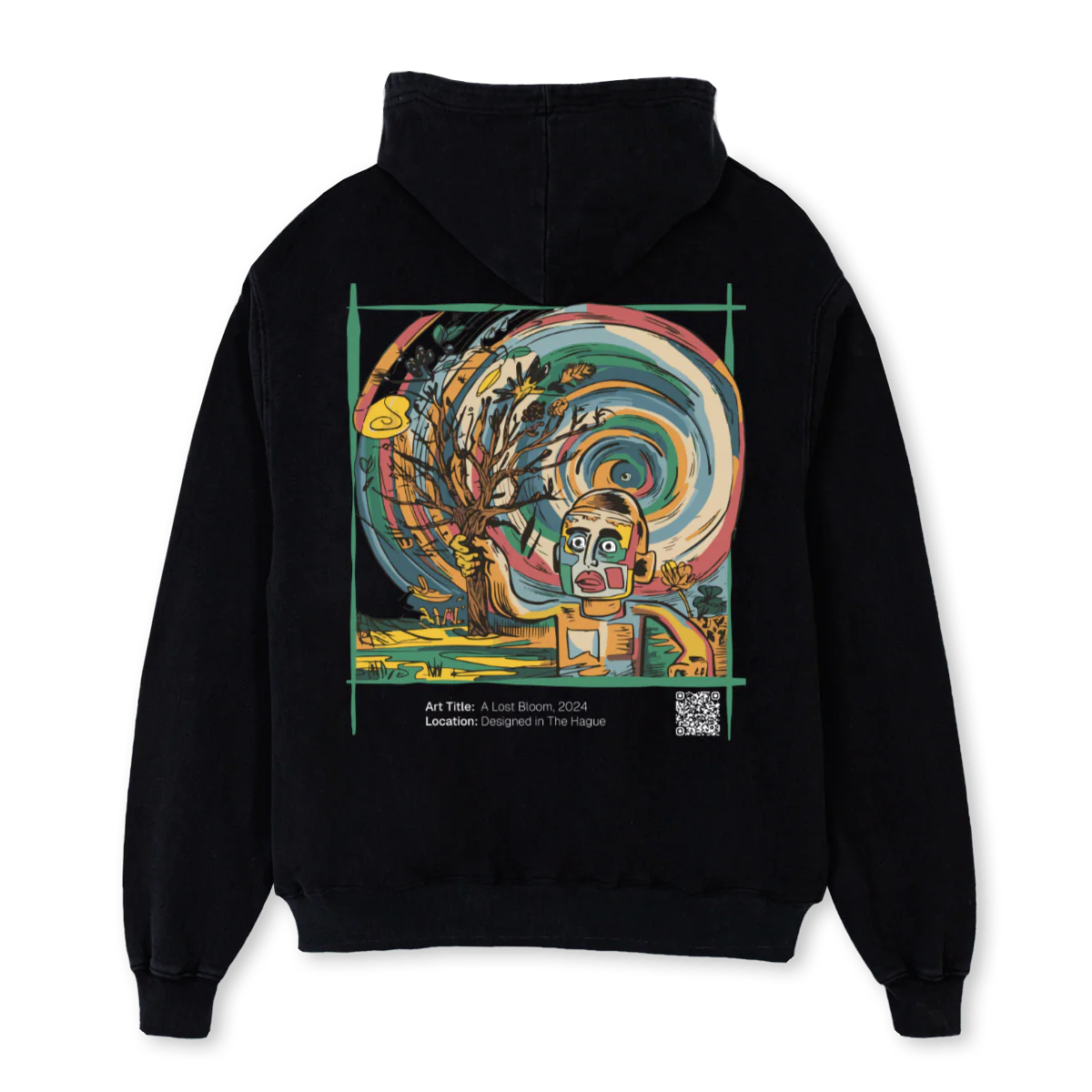 BALOSTBLOOM Black Oversized Hoodie. - Image 2