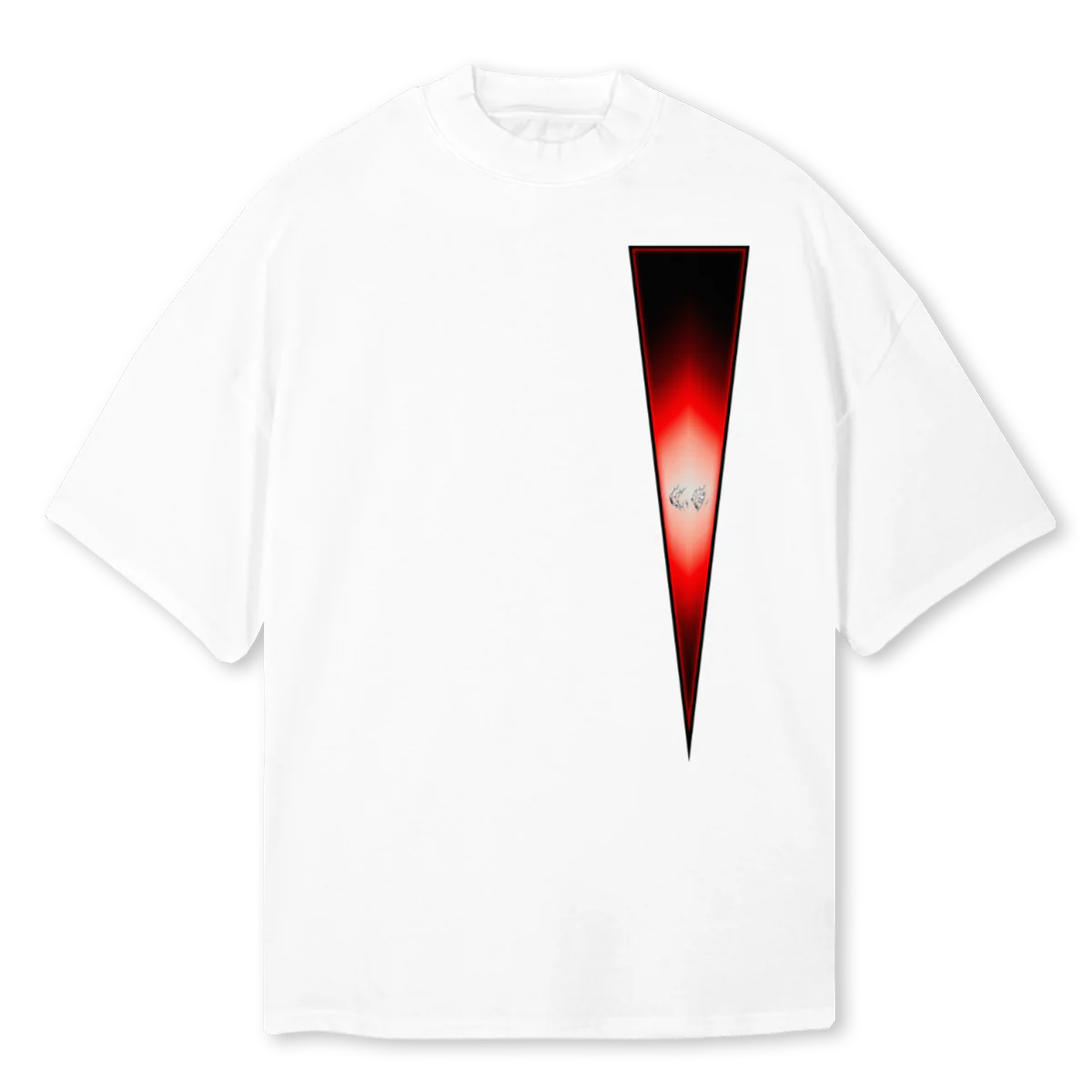 BANNERTEE White Oversized Mock Neck Tee.