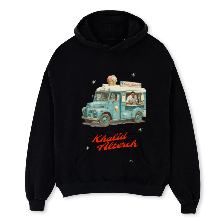 ICECREAMTRUCKHOODIE Black Oversized Hoodie
