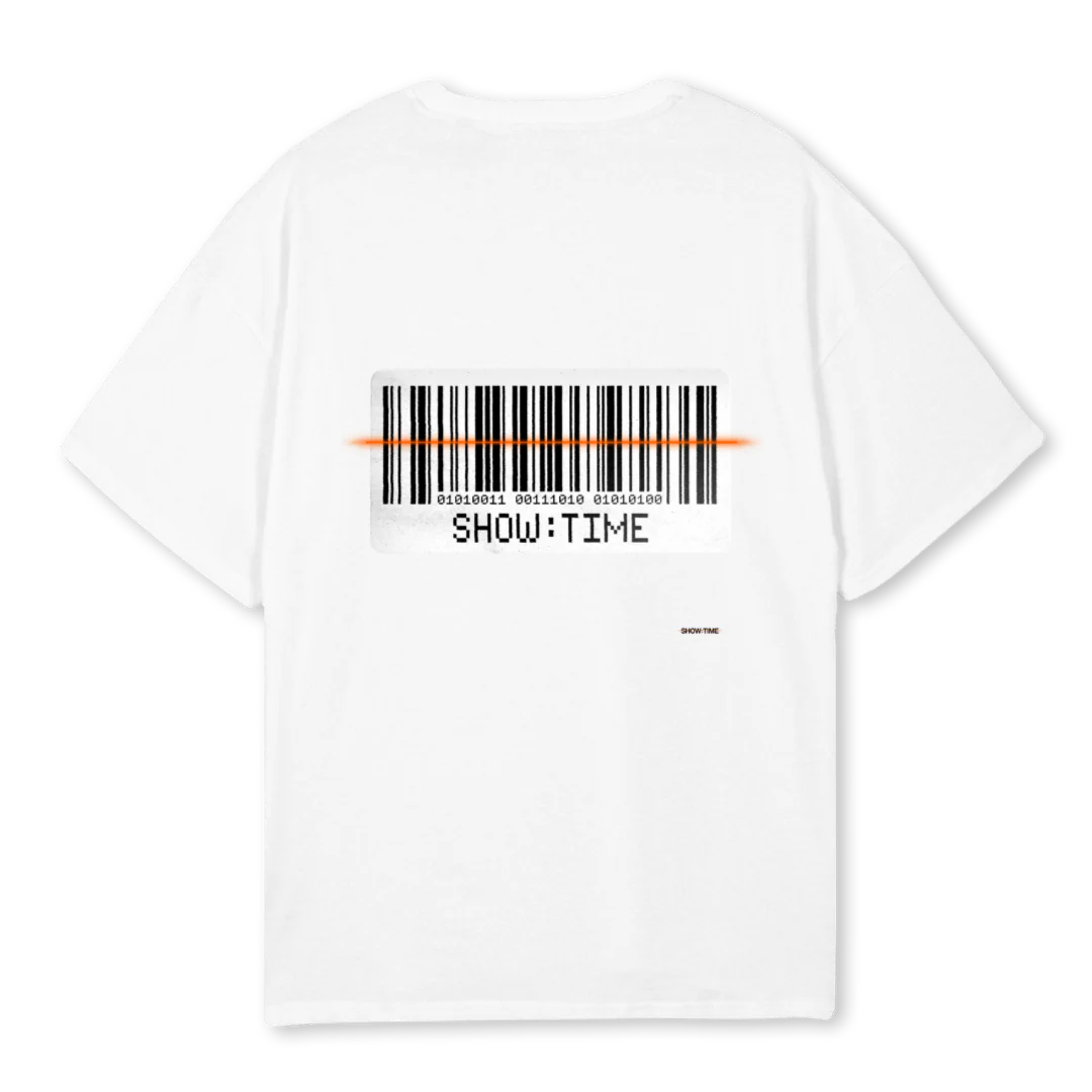 BARCODEWHITE White Oversized Tee. - Image 2
