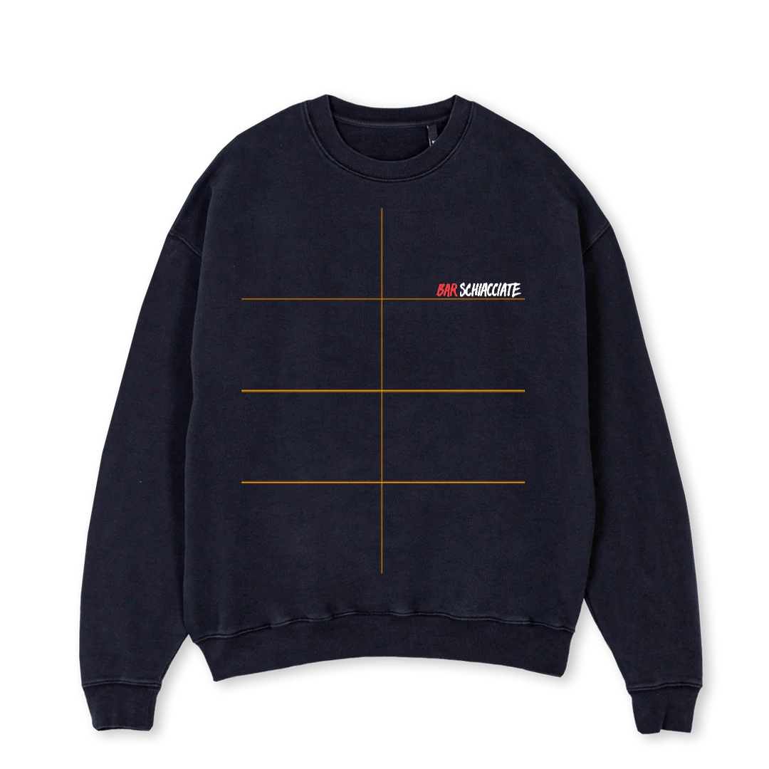 BARSCHIA Vintage Black Oversized Crewneck Sweater.