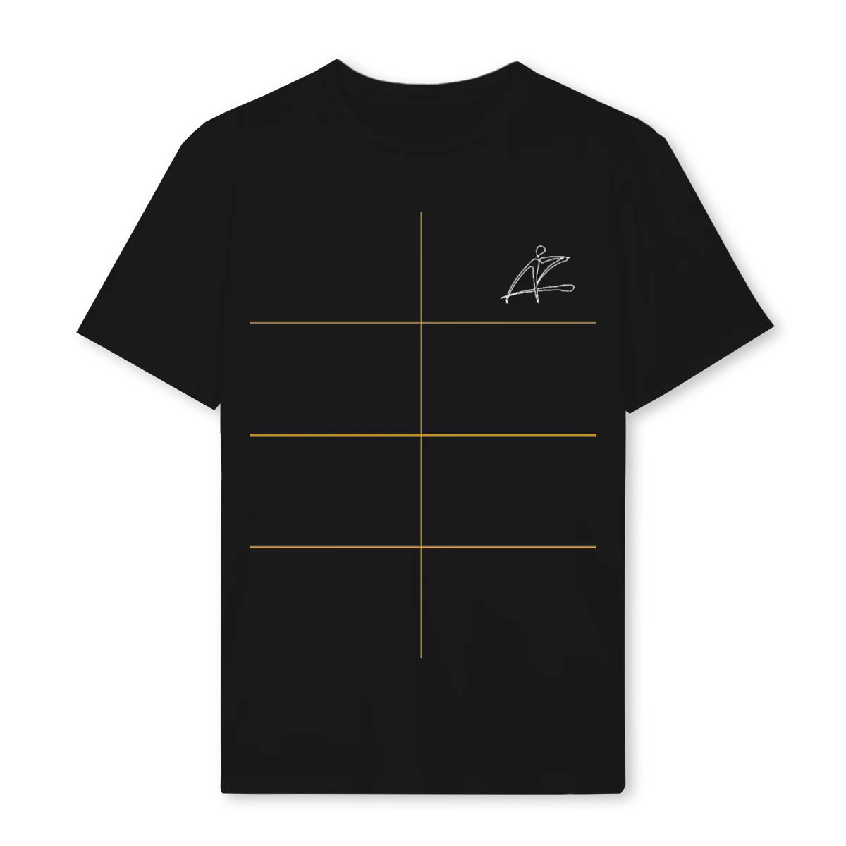 BASI PRINT Black Regular Tee.