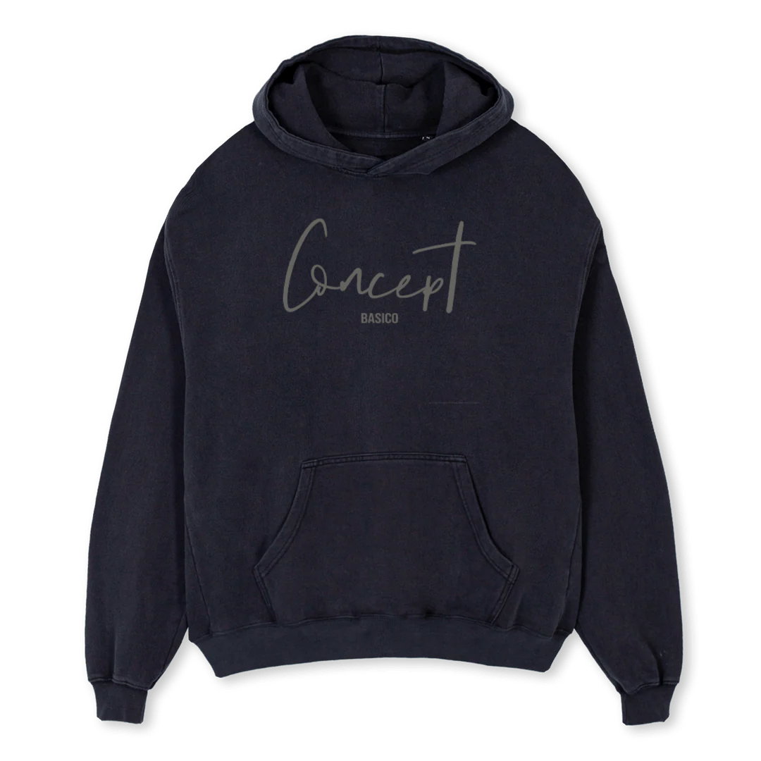 BASICO Vintage Black Oversized Hoodie.