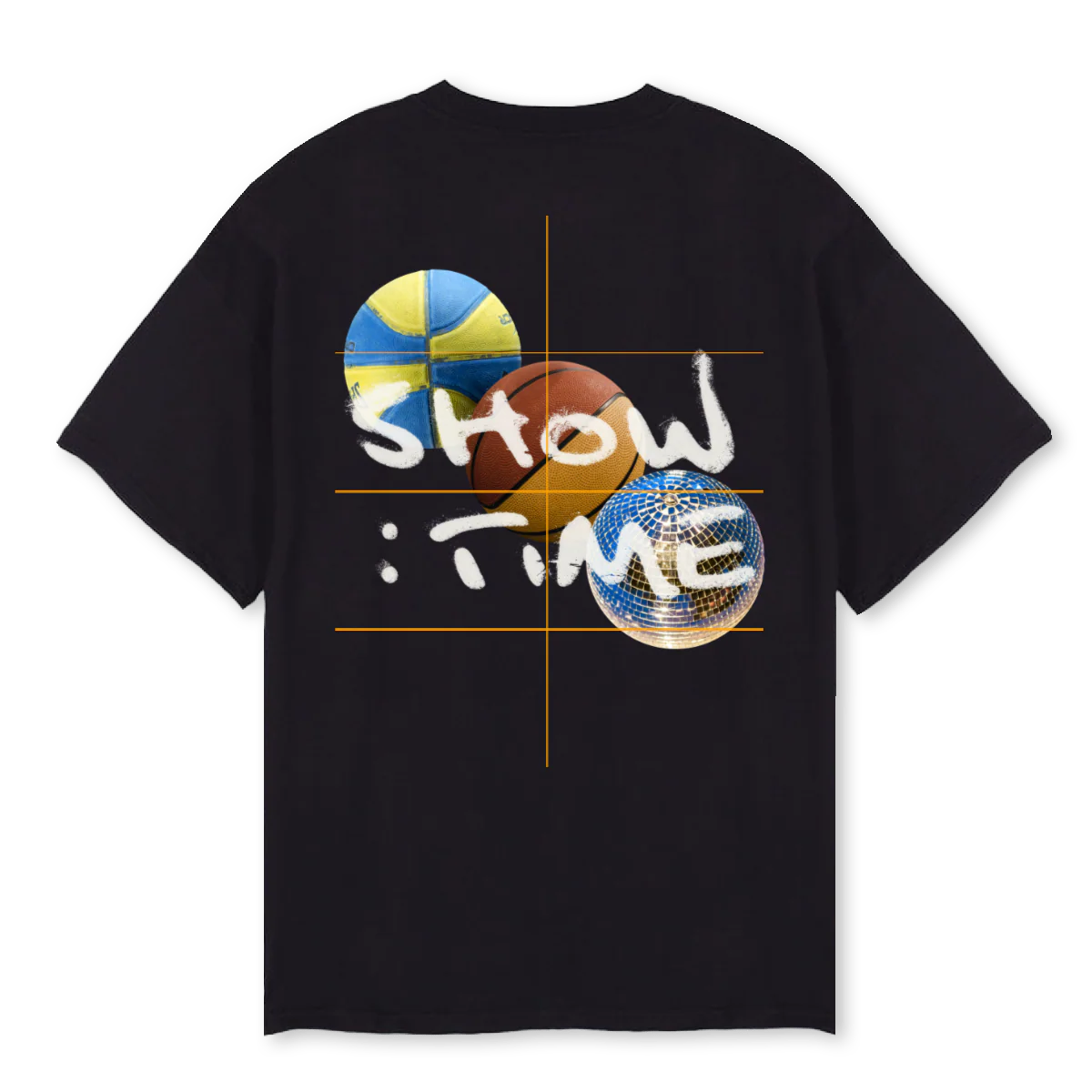 BASKETBALLS Black Oversized Tee. - Image 2