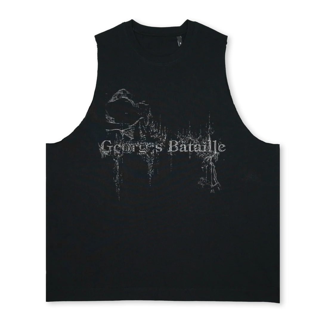 BATAILLE INV VEST Deep Black Oversized Vest.