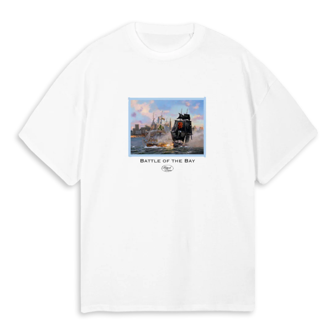 BATTLE OF THE BAY WT White Oversized Tee.