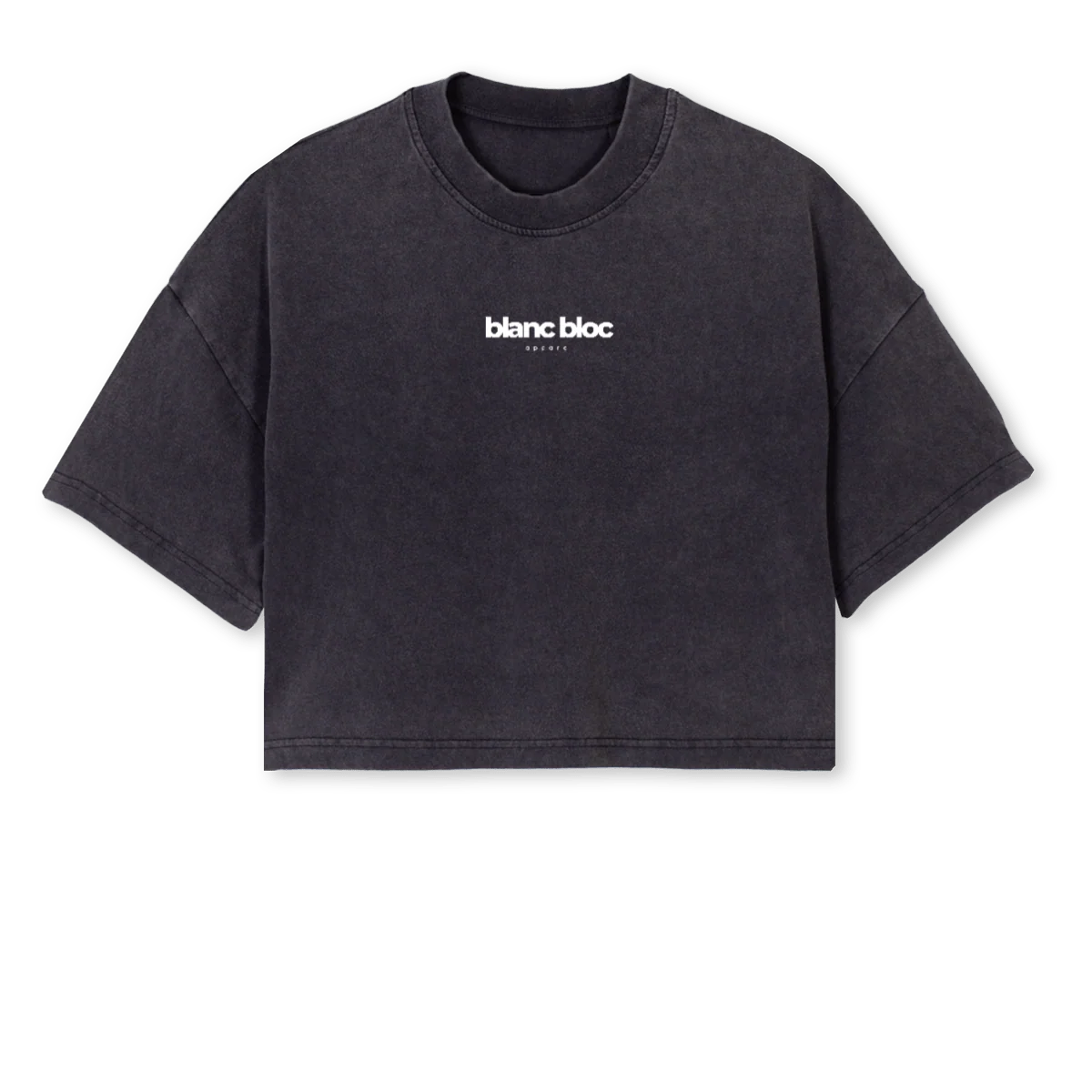 BBCROPPED Vintage Black Cropped Oversized Tee.