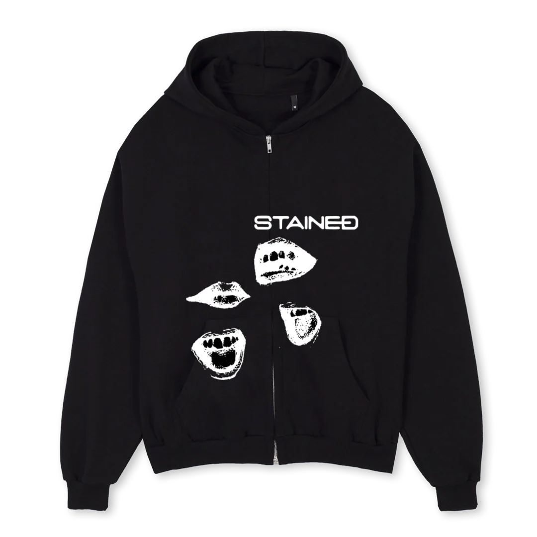 BBWC ZIP UP Black Oversized Zipped Hoodie.