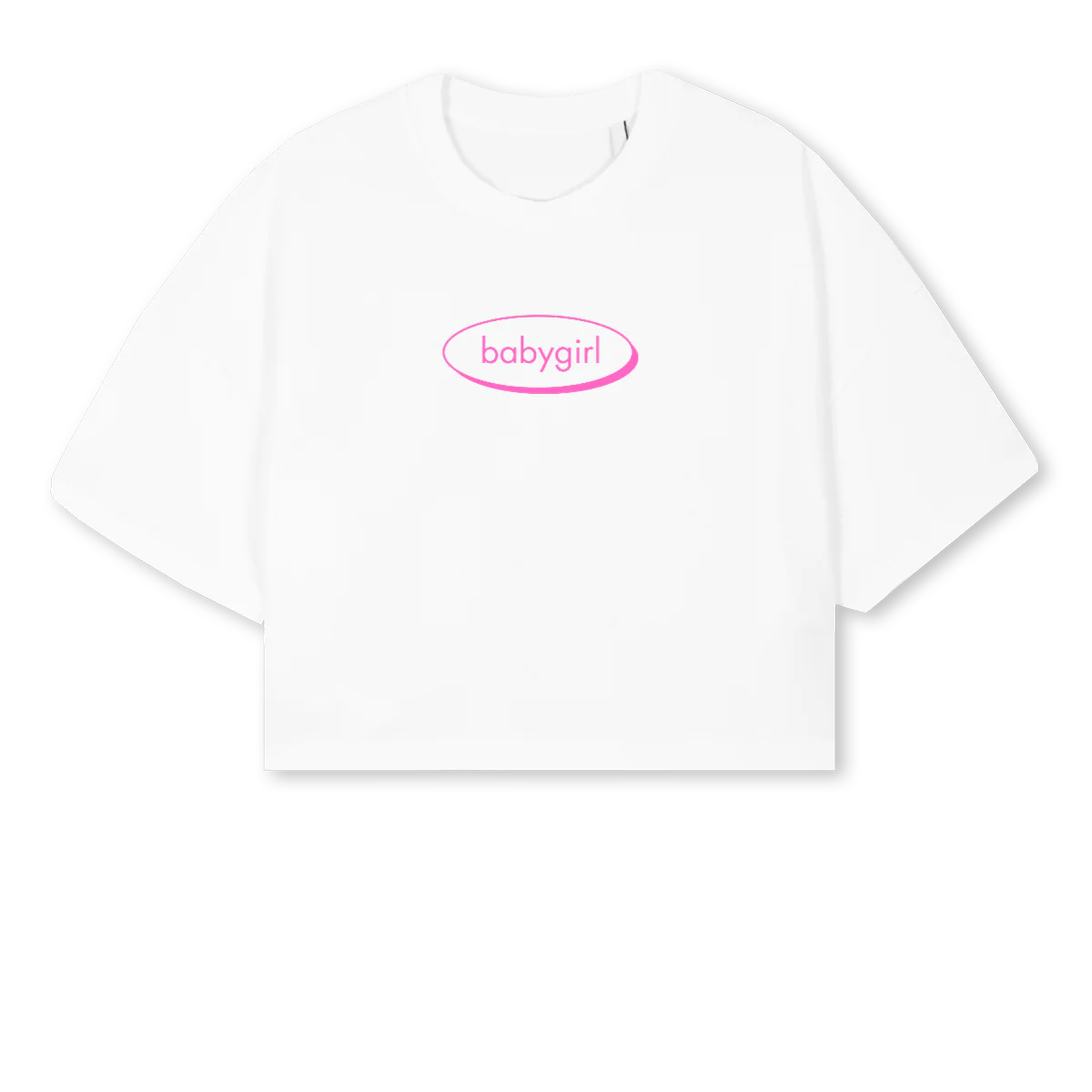 BBYGYAL White Cropped Oversized Tee.