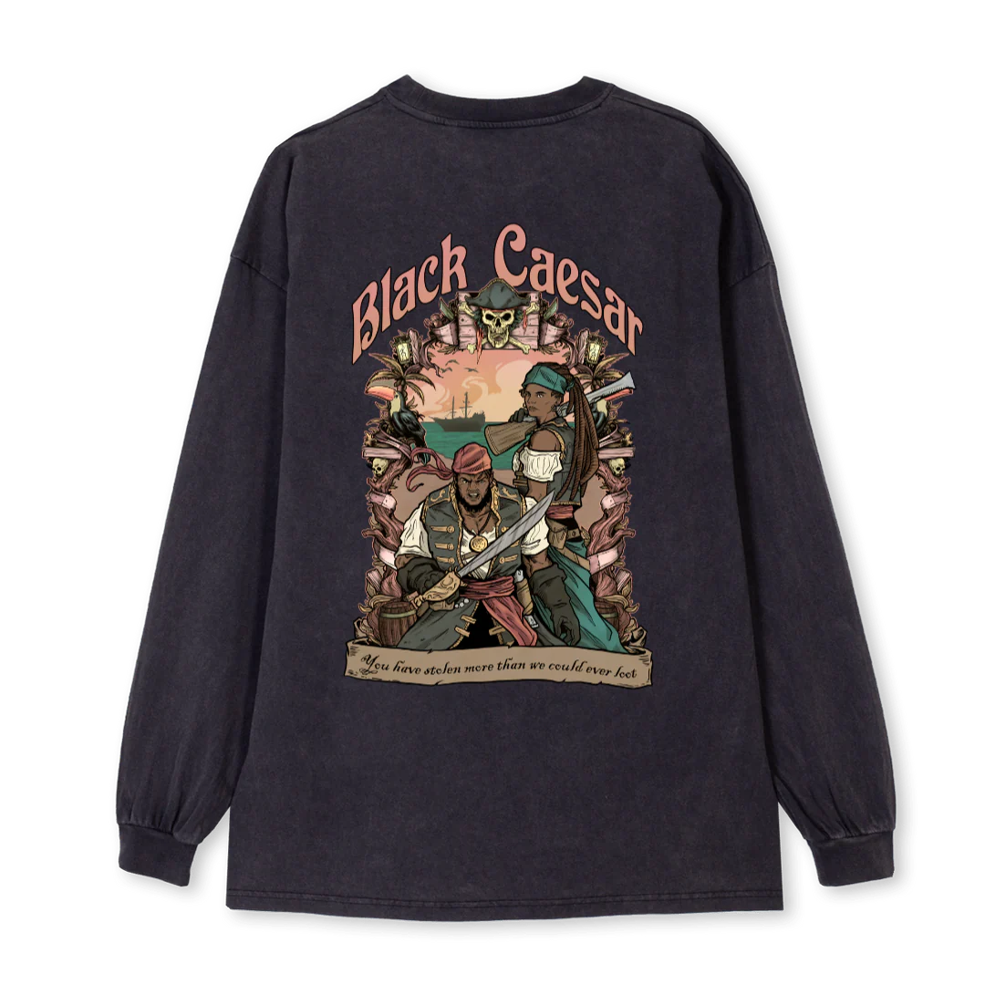 BC Vintage Black Oversized LS Tee. - Image 2