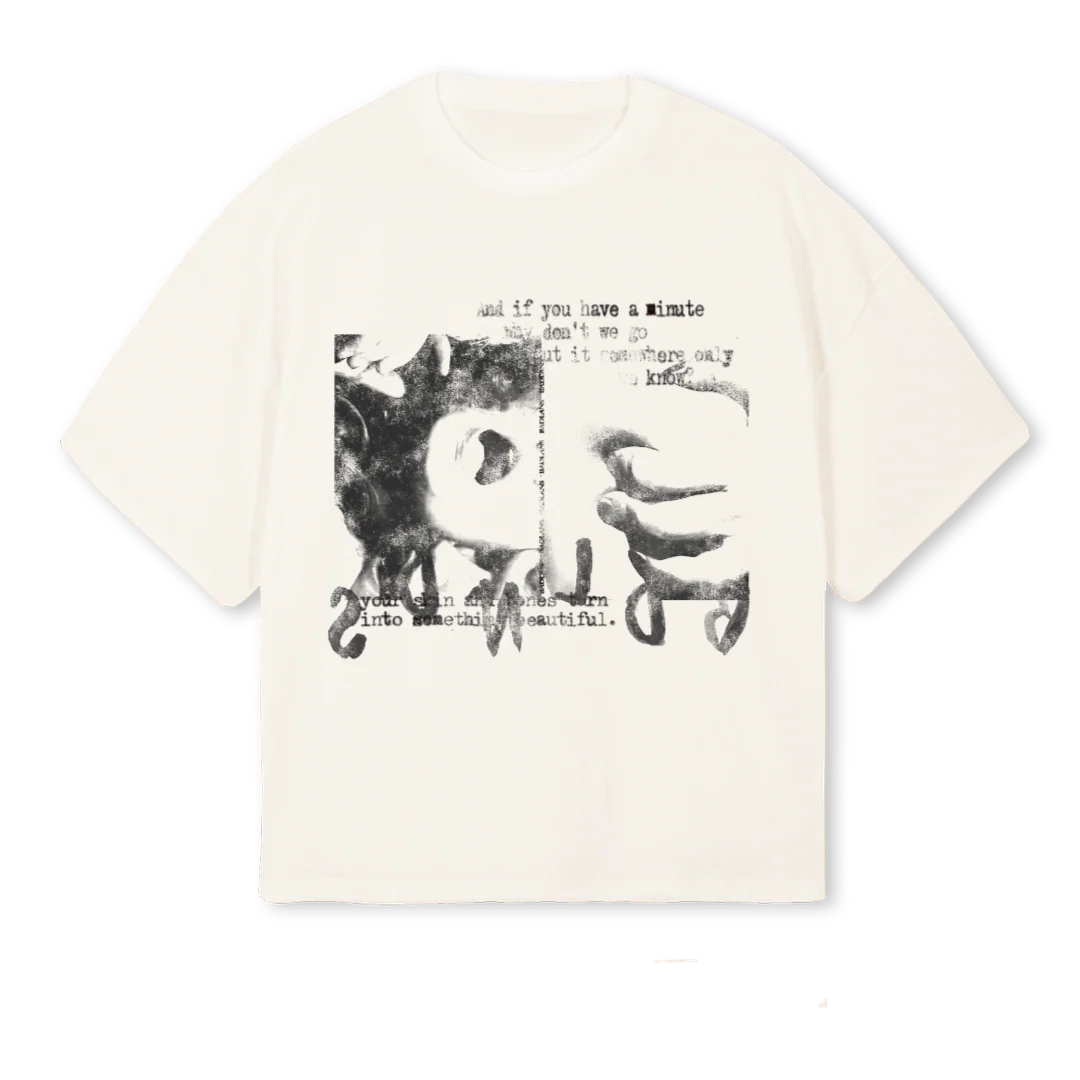 BDLNDSOFFWHITE Vintage White Oversized Boxy Tee.