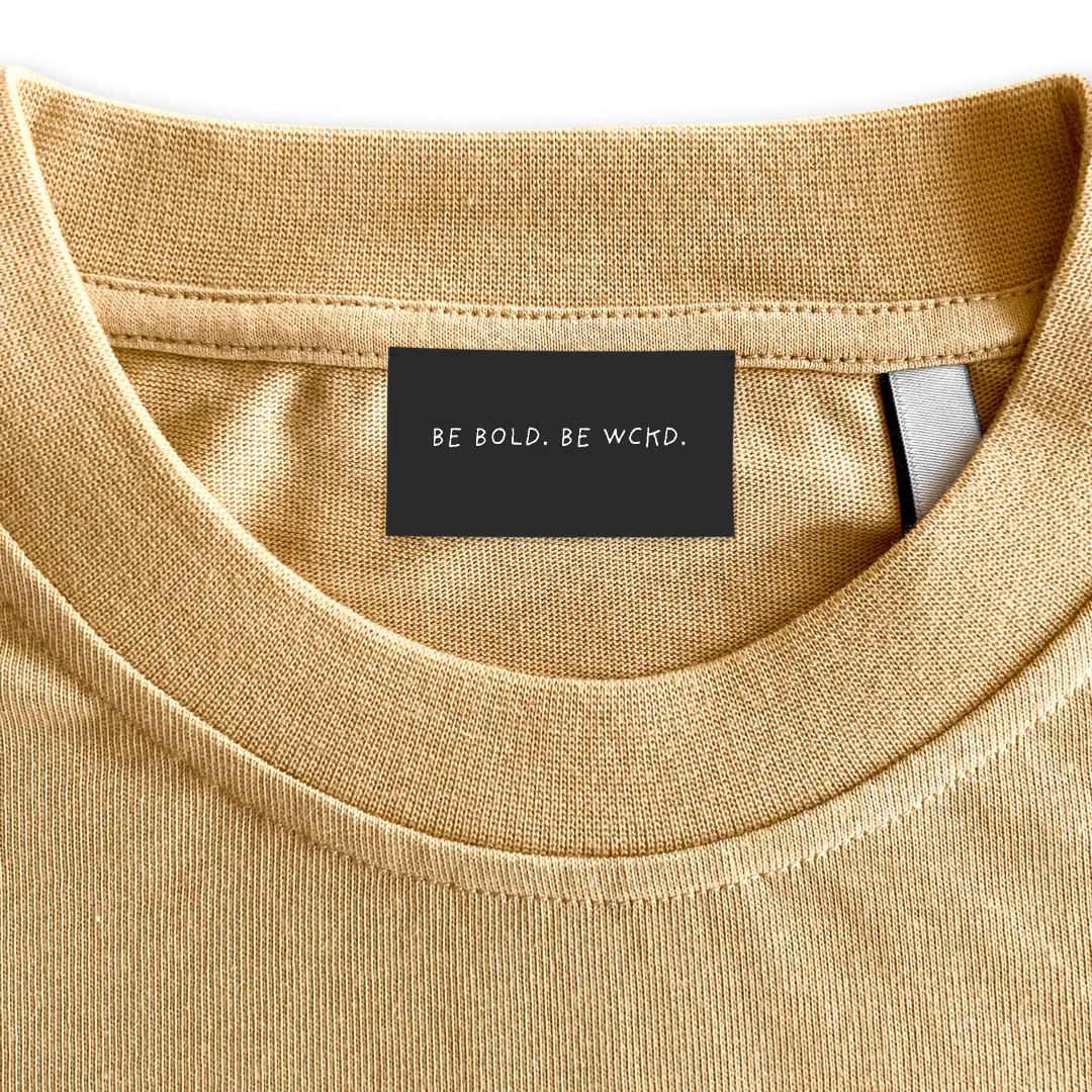 BE BOLD BE WCKD Custom Neck Label.