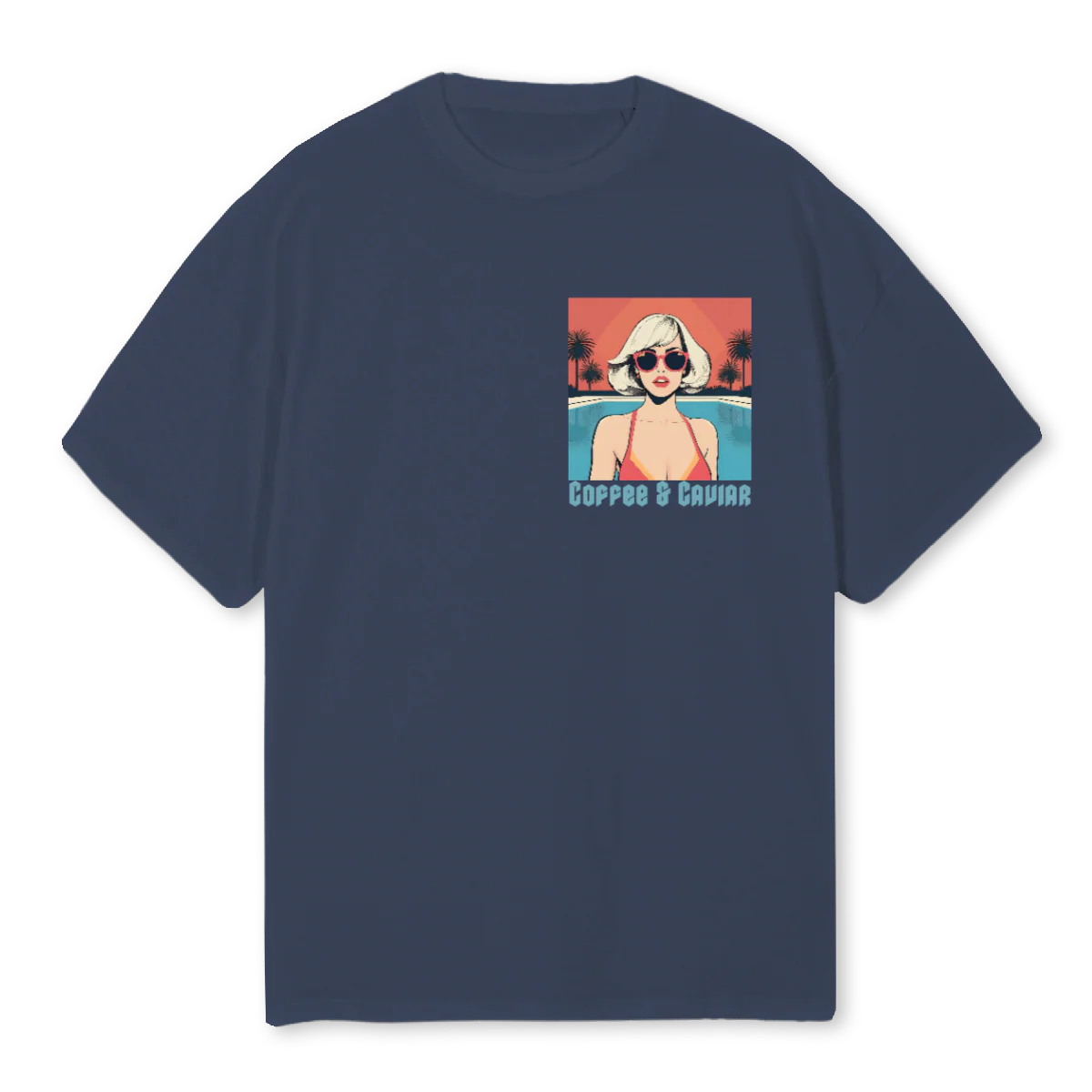 BEACHLADYONE Navy Blue Oversized Tee.