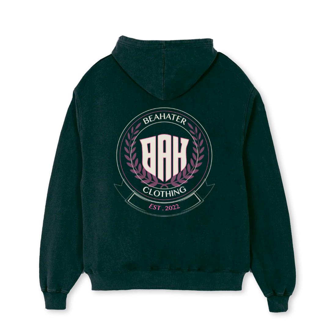BEAHATER COLLEGE Wild Green Oversized Hoodie. - Image 2