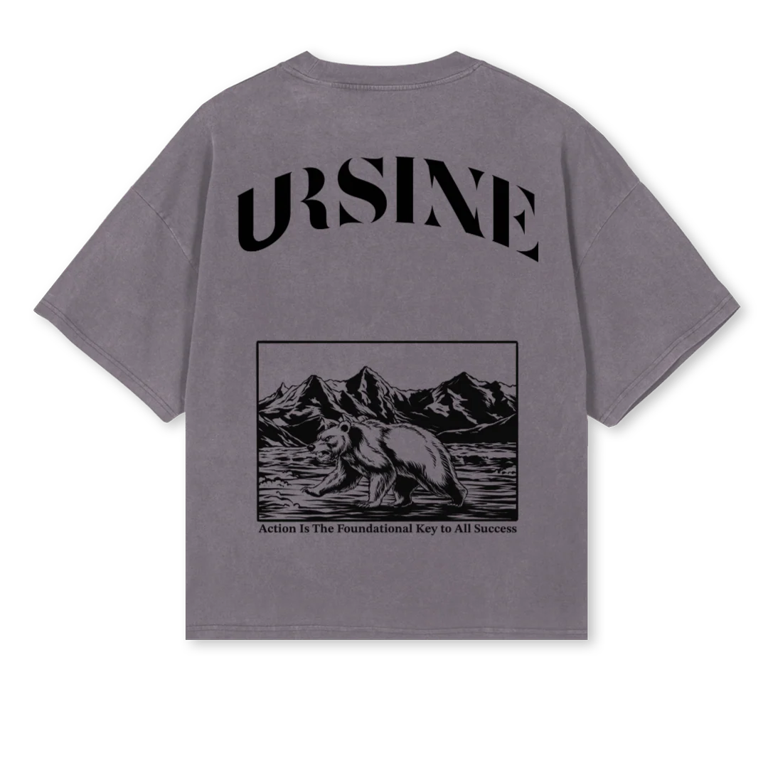 BEARBACKPRINT Pigment Grey Oversized Boxy Tee. - Image 2