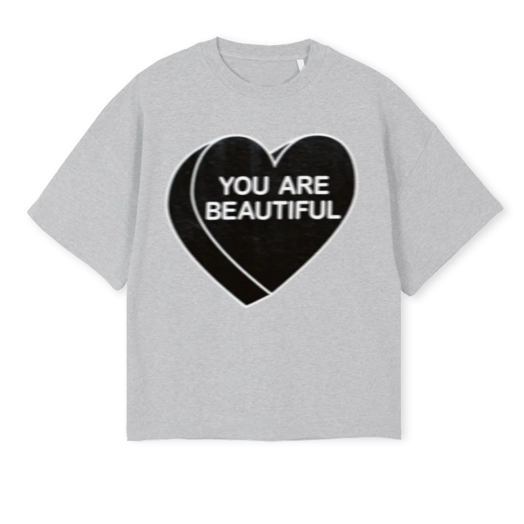 BEAUTIFUL Light Grey Marl Oversized Boxy Tee.